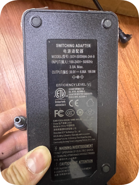 *Brand NEW* SOY SOY-3000666-244-B 30V6.66A 199.8W Large Mouth Power Adapter Transformer Cable Power Supply *Brand NEW* SOY SOY-3000666-244-B 30V6.66A 199.8W Large Mouth Power Adapter Transformer Cable Power Supply